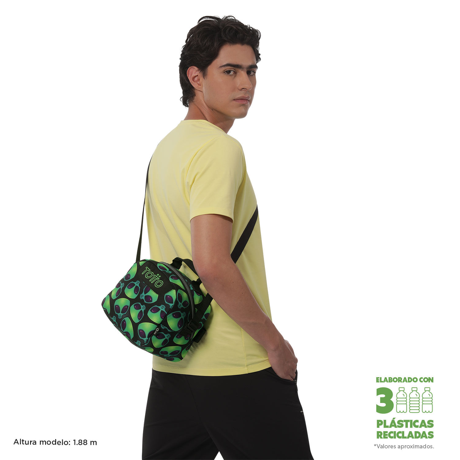 Lonchera Térmica Borrador Verde con Recipiente Plástico