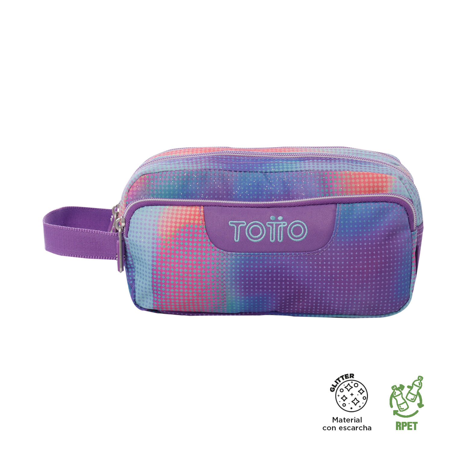 Cartuchera Agapec Glitter Verde Mujer