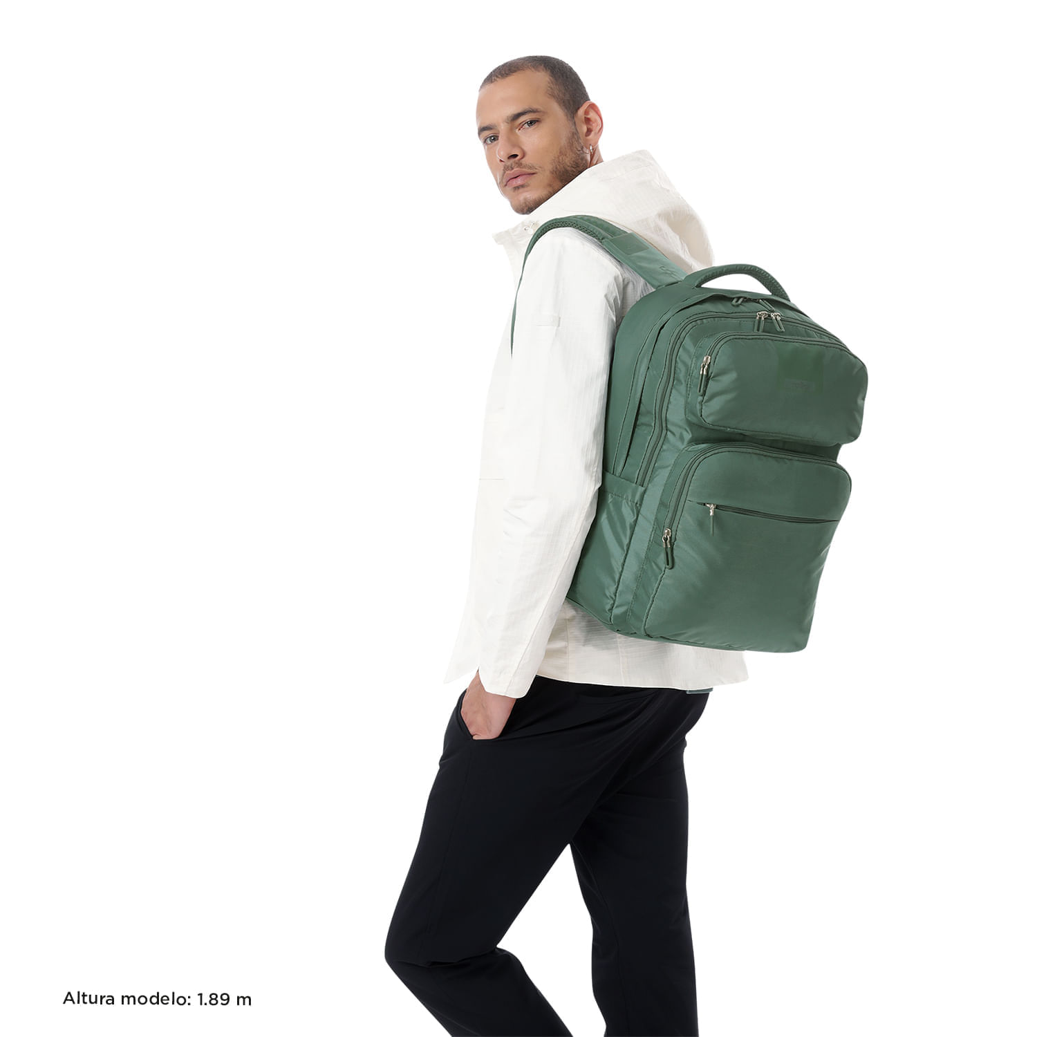 Morral Antimpacto Suspension Porta PC 16" Verde Hombre