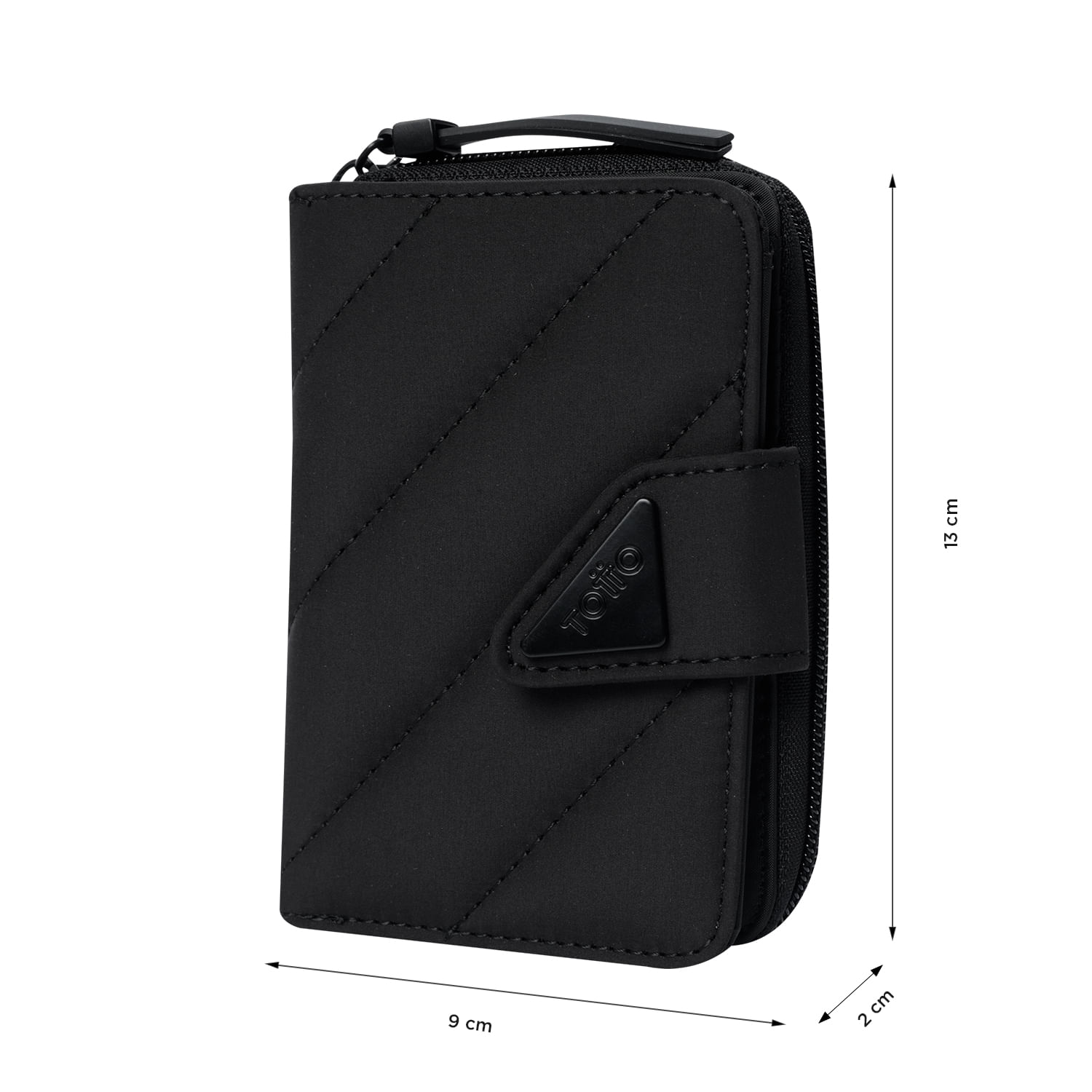 Billetera Comfy Twill Con RFID Blocker Negra Mujer