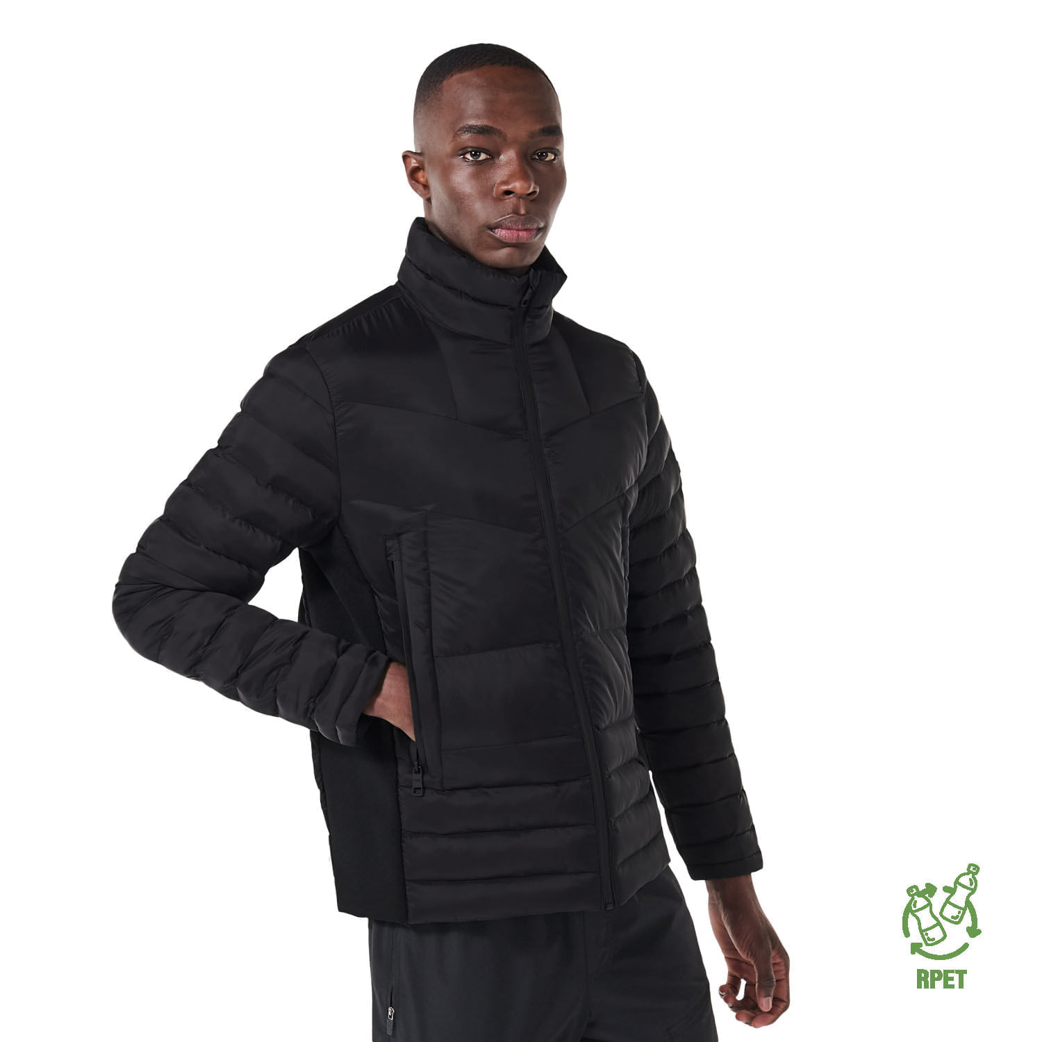 Chaqueta para Hombre Acolchada Palmero Con Strap Xxl Negra