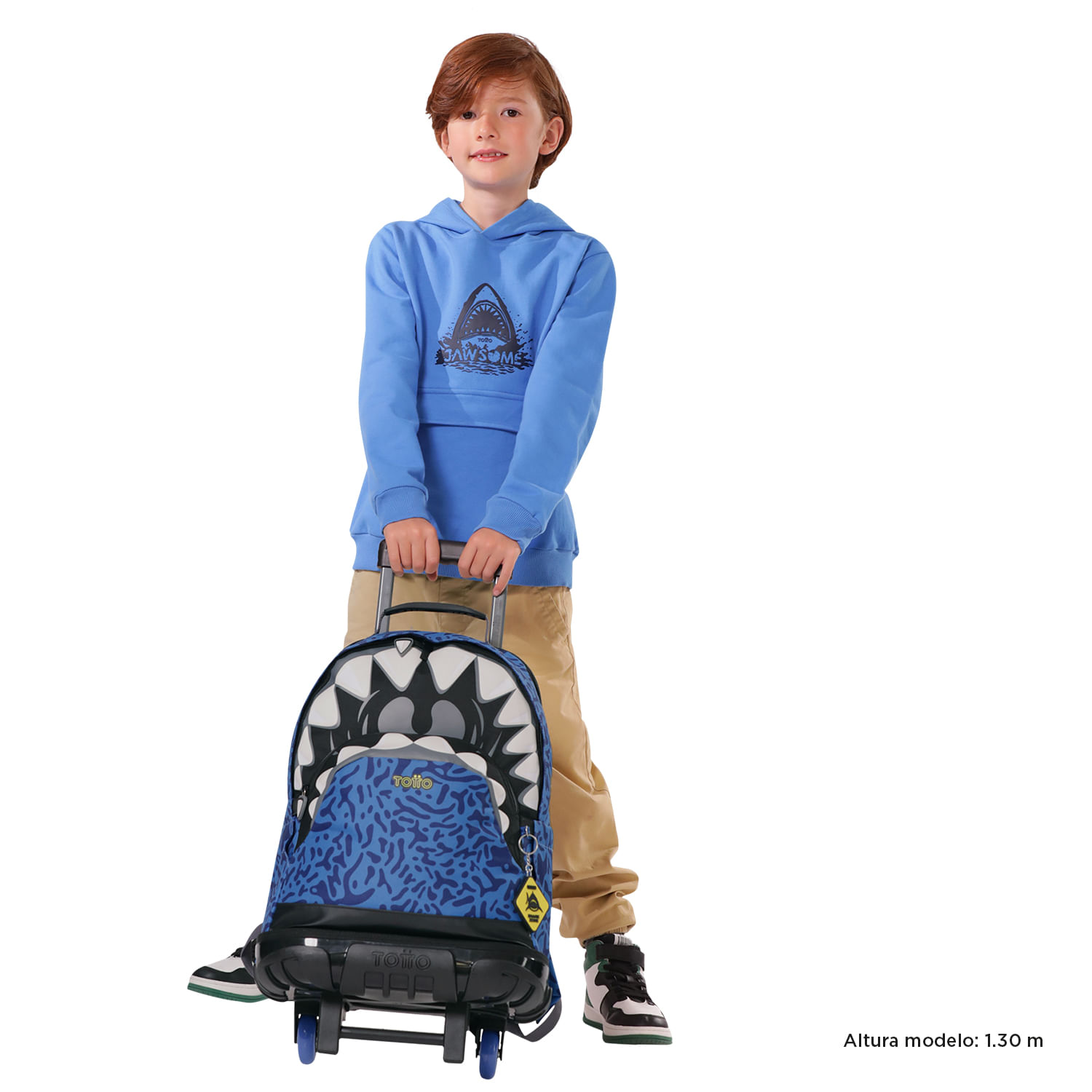 Morral con 3 ruedas Niño Sharky Grande Azul