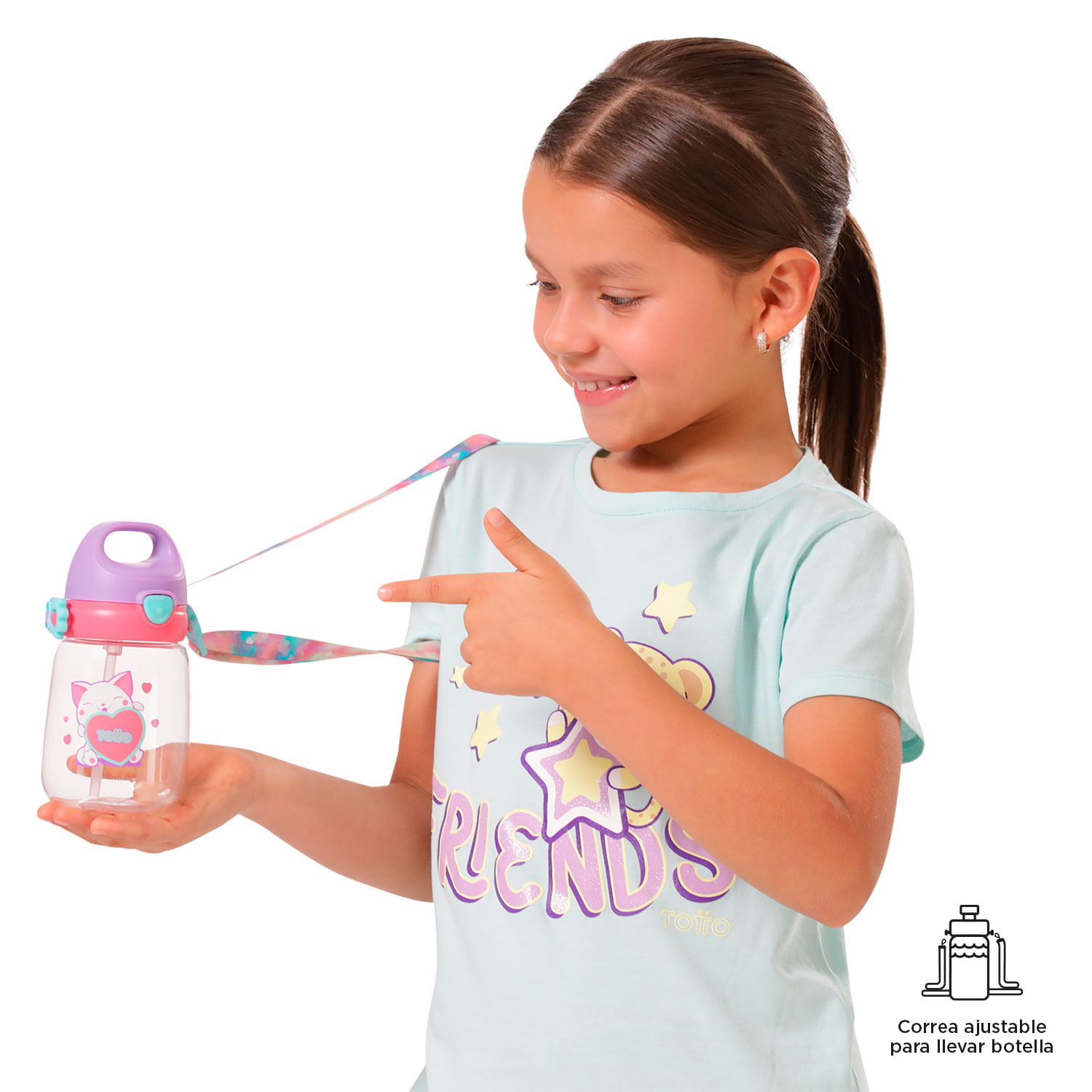 Botilito Plástico Sweety Heart 350 ML Azul
