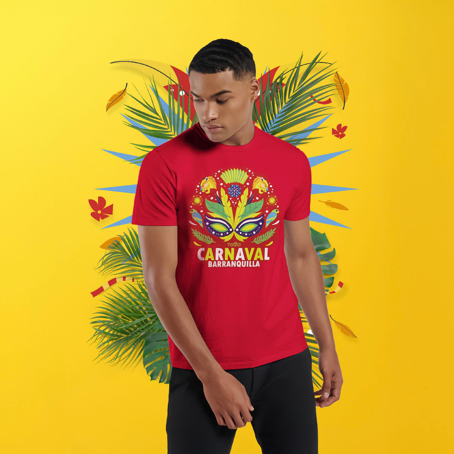 Camiseta del Carnaval de Barranquilla 2025 Xxl Roja