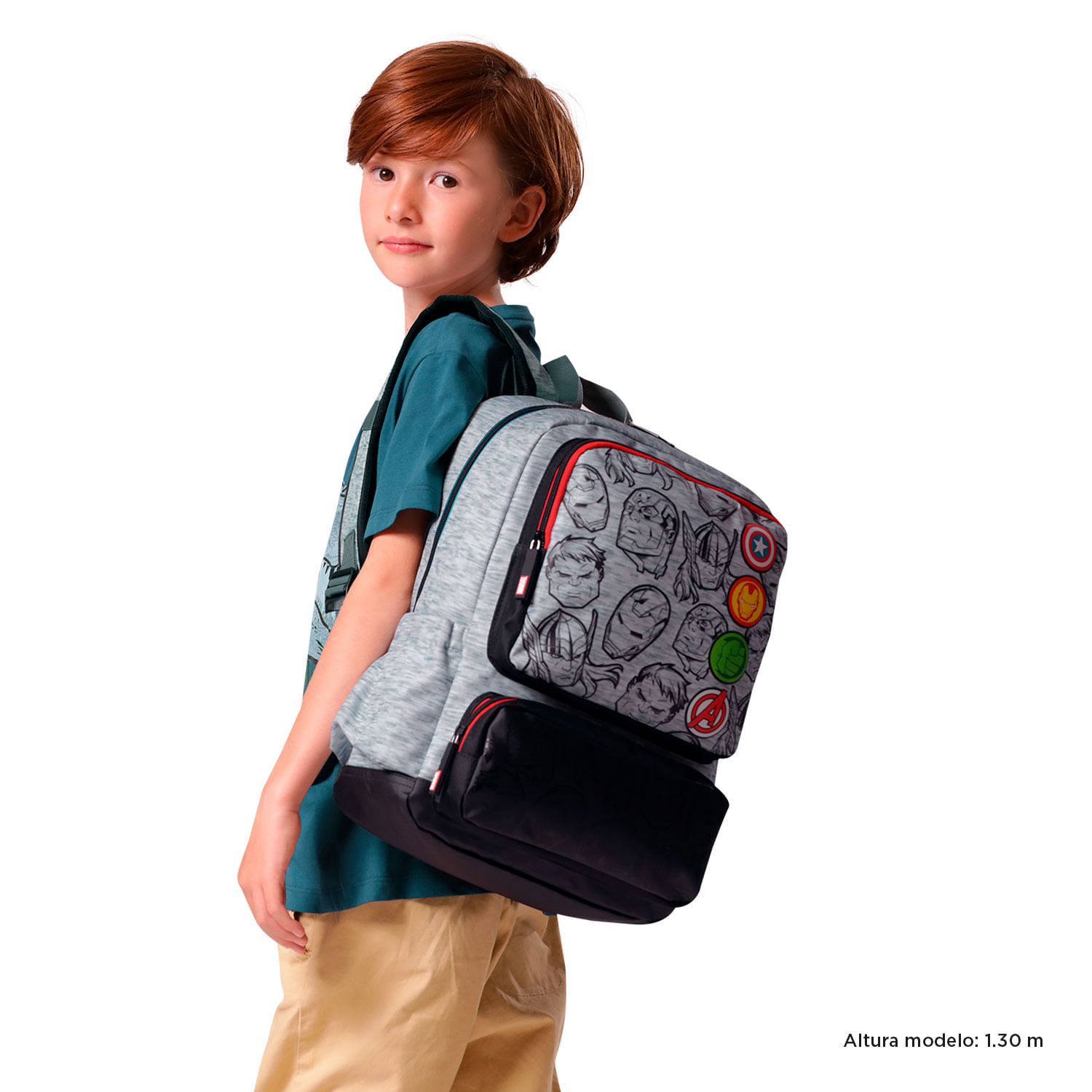 Morral para Niño Super Avengers Mediano Gris
