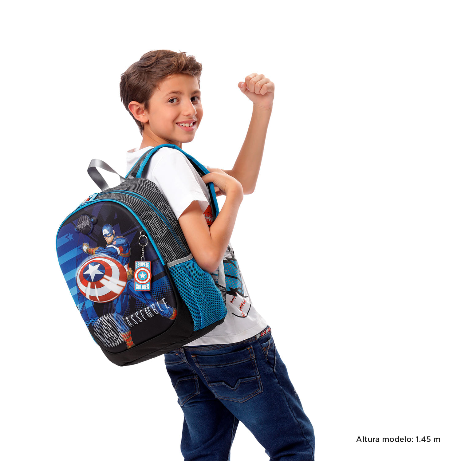 Morral para Niño Avengers Capitán América Mediano Gris