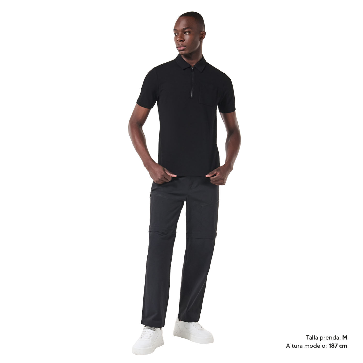 Camisa Tipo Polo Malayi Xxl Hombre Negra