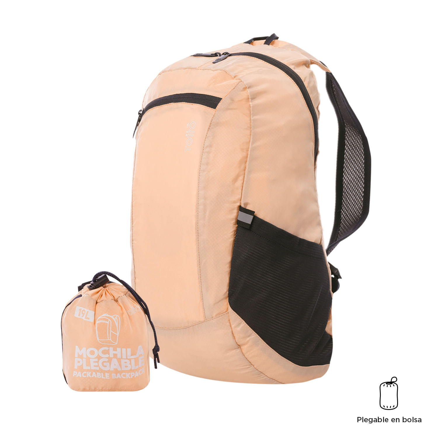 Morral Plegable Troker Mediano Durazno