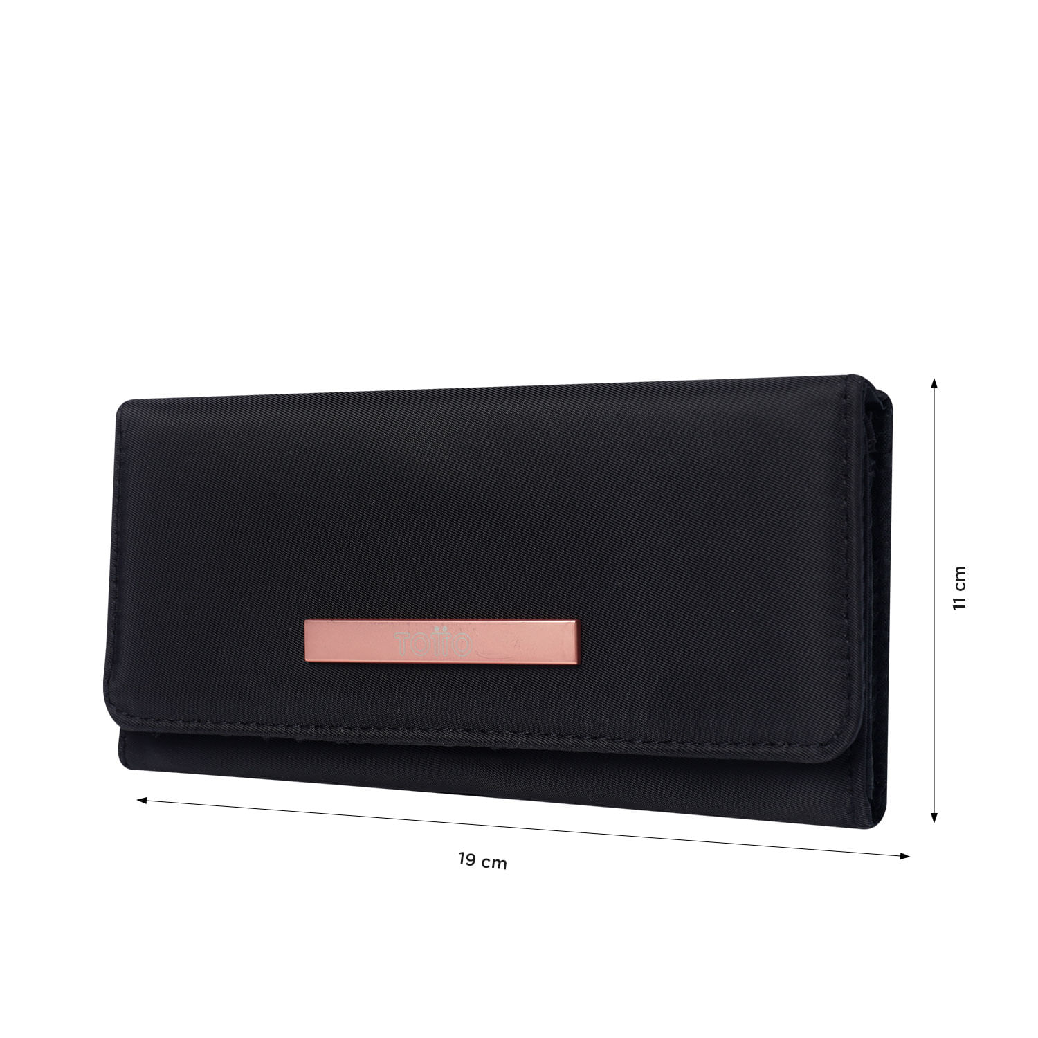 Billetera Adelaide 2 Con RFID Blocker Negra Mujer