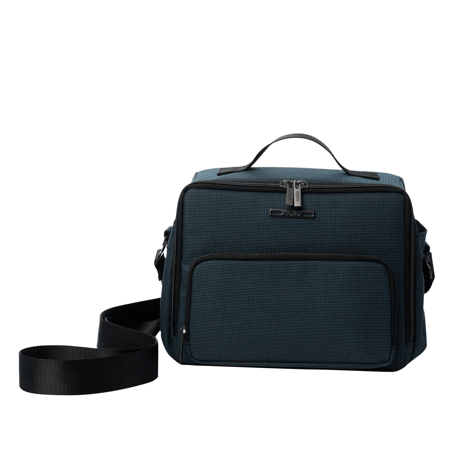 Lonchera Térmica Canvas Azul con Recipiente Plástico