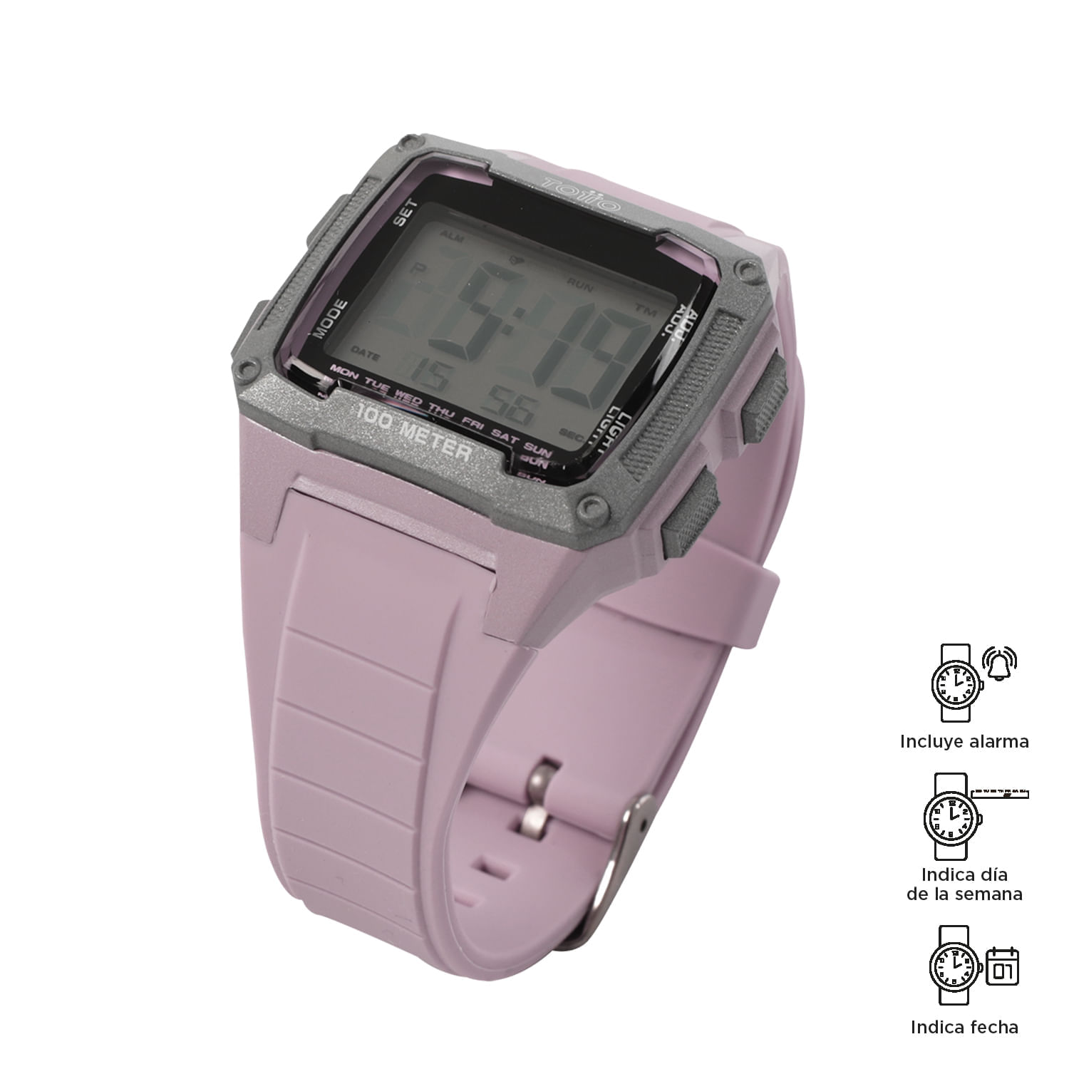 Reloj Digital Quora color Morado Mujer