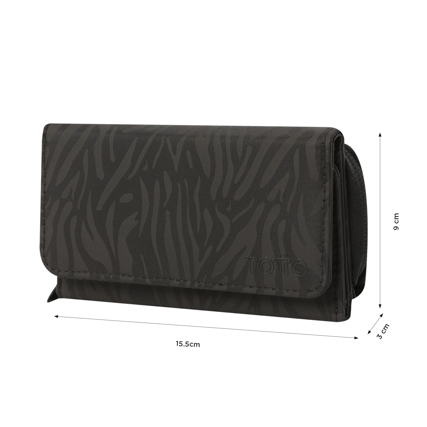 Billetera Texture Var con RFID Blocker Negra Mujer