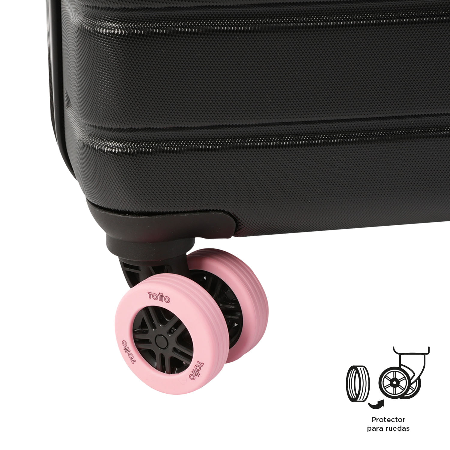 Protector de ruedas de maletas Gum x4 Rosado