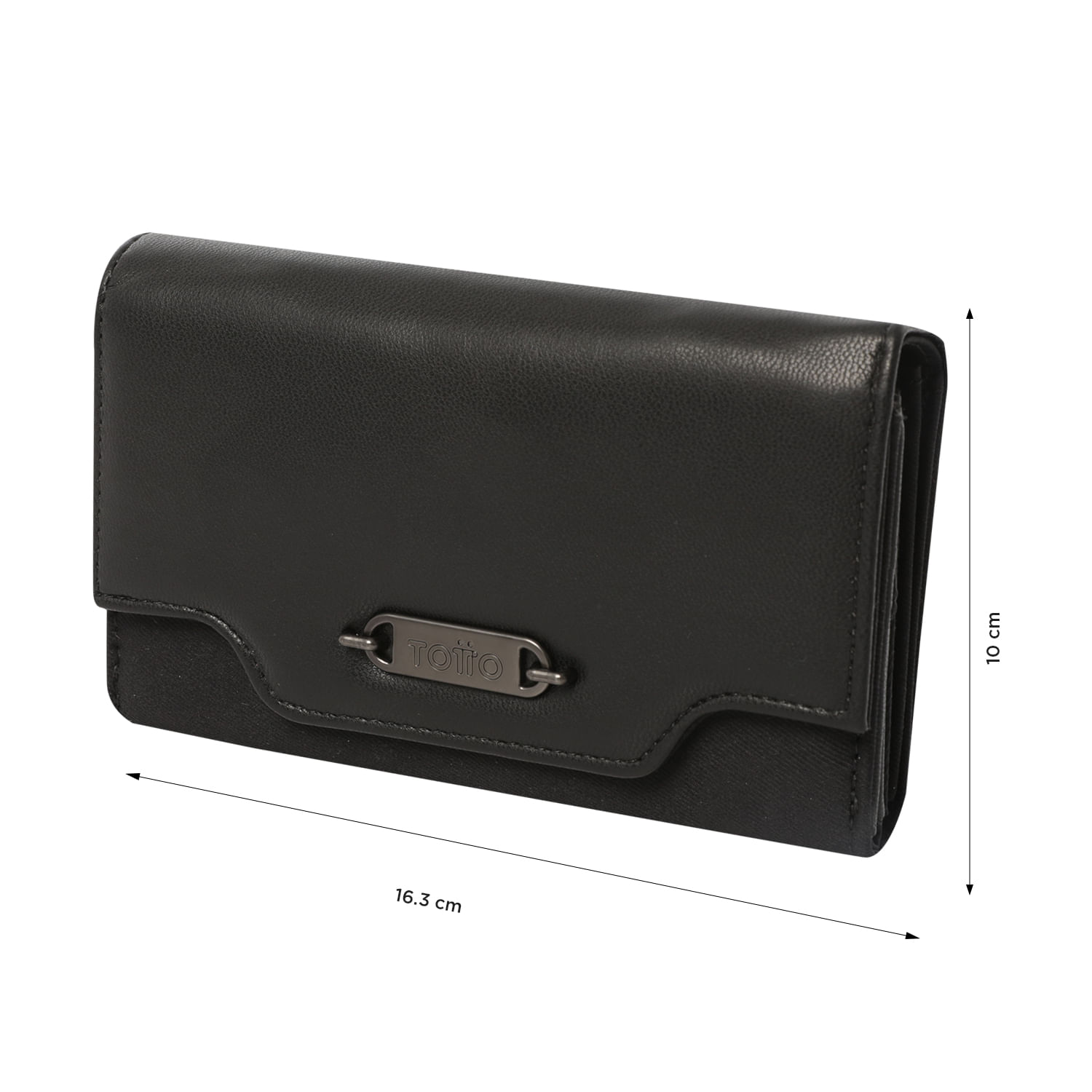 Billetera Toscana con RFID Blocker Negra Mujer
