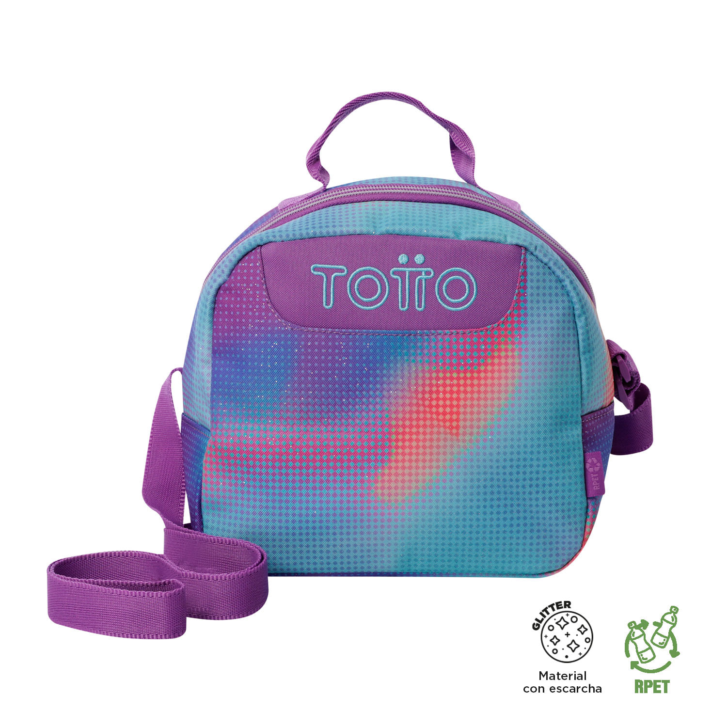 Lonchera con Recipiente Plástico Borrador Glitter Verde