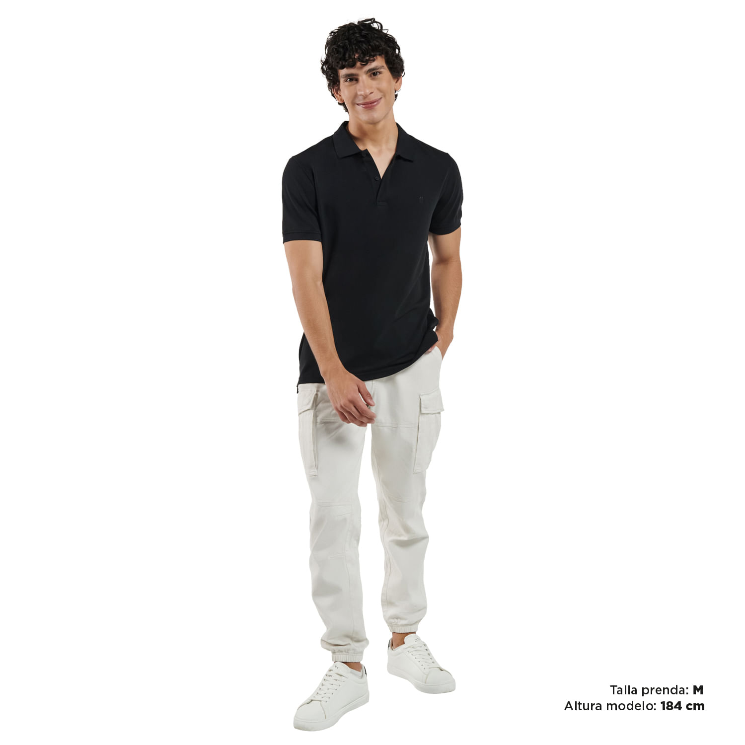 Camiseta Polo Negra Hombre Mason