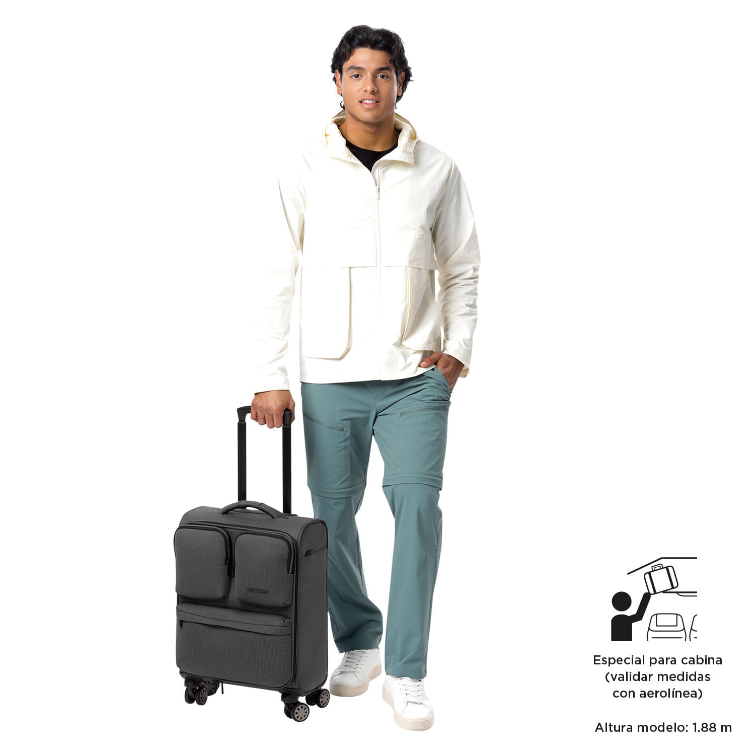 Maleta de Mano 360 Canvas de 10 kilos Gris