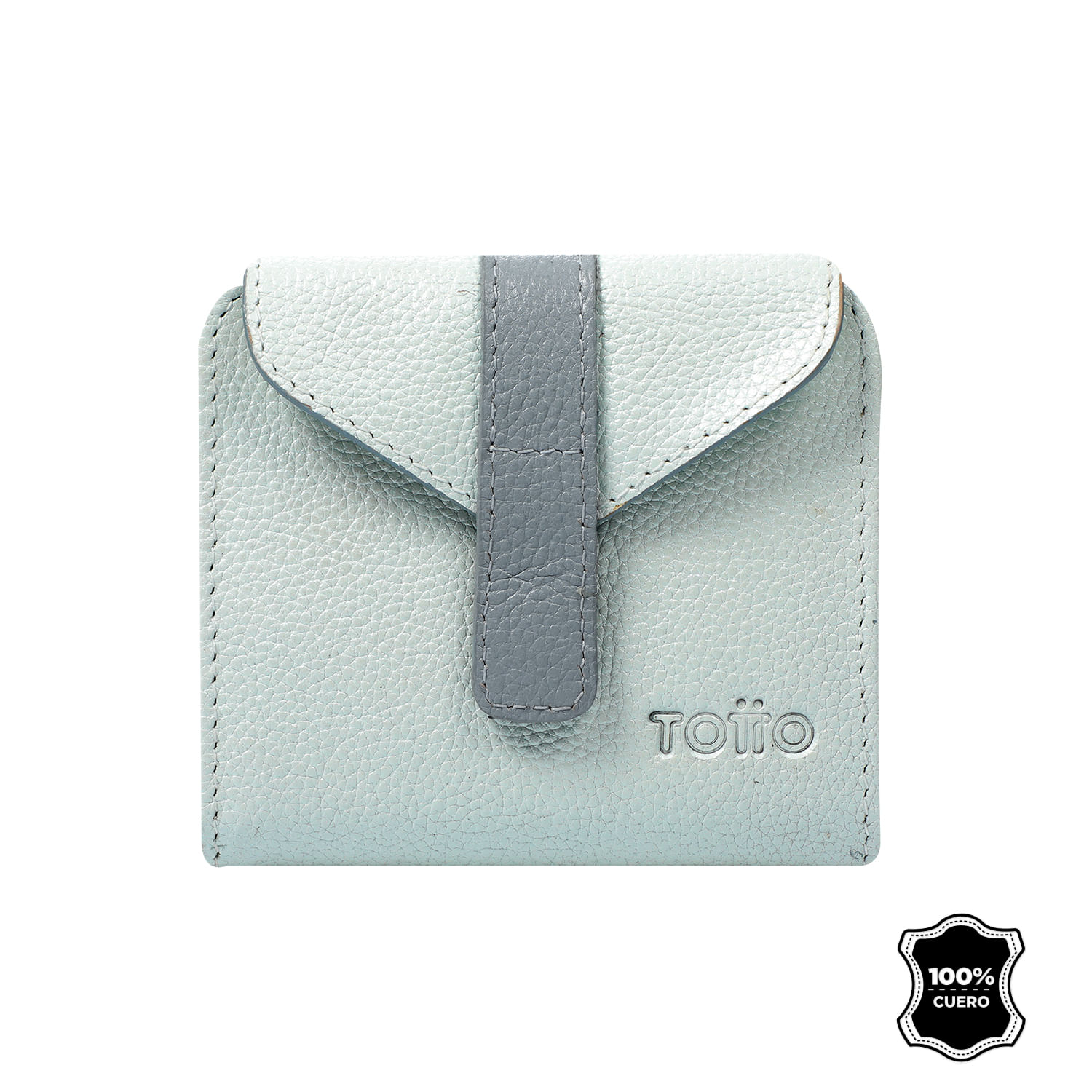 Billetera De Cuero Almandina Mujer Verde pequeña