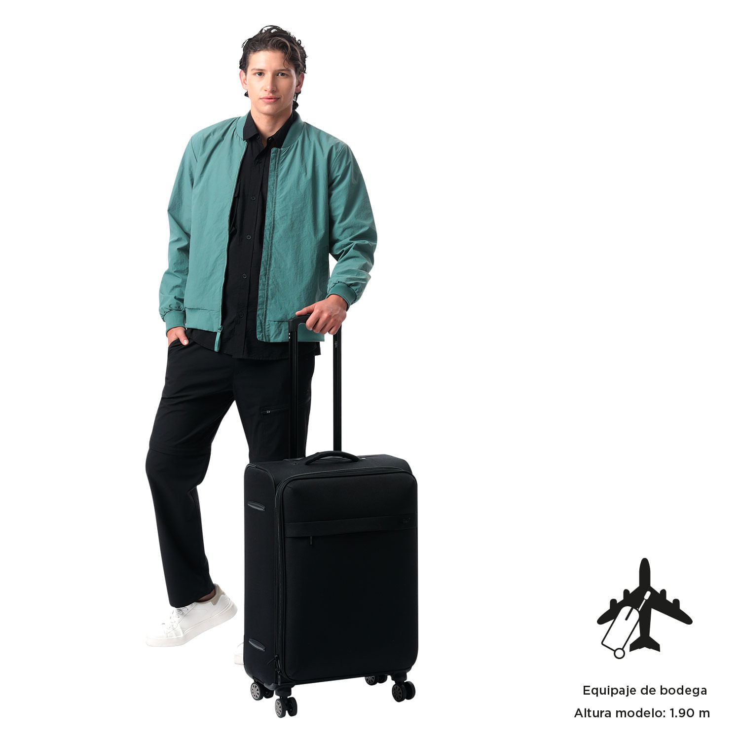 Maleta de Viaje Mediana 360 Canvas 23 kilos Negra