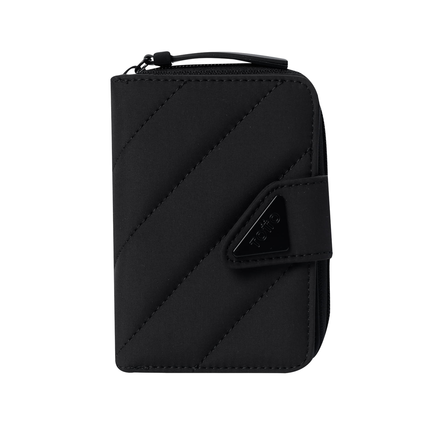 Billetera Comfy Twill Con RFID Blocker Negra Mujer