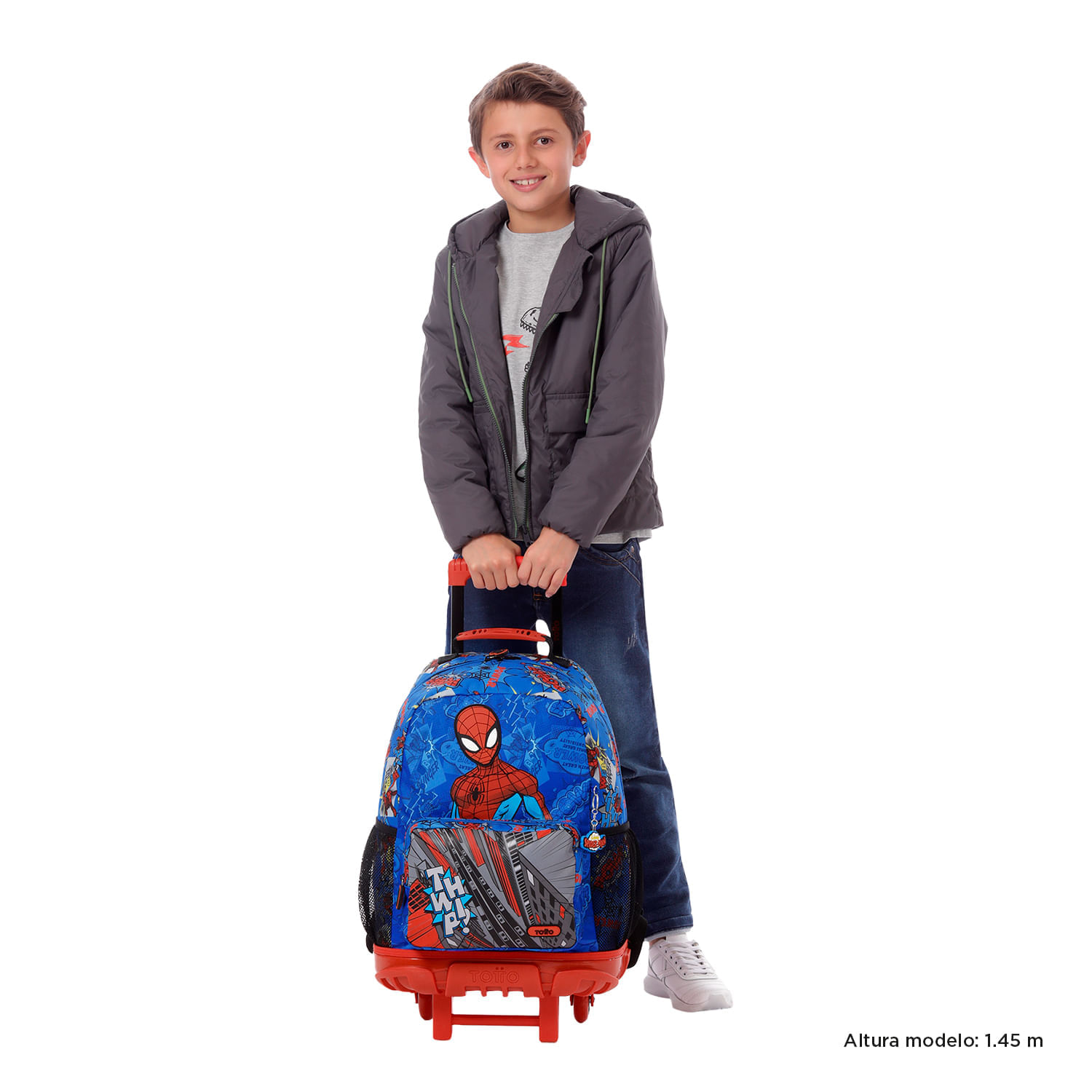 Morral con ruedas Niño Spiderman Pop Grande Azul