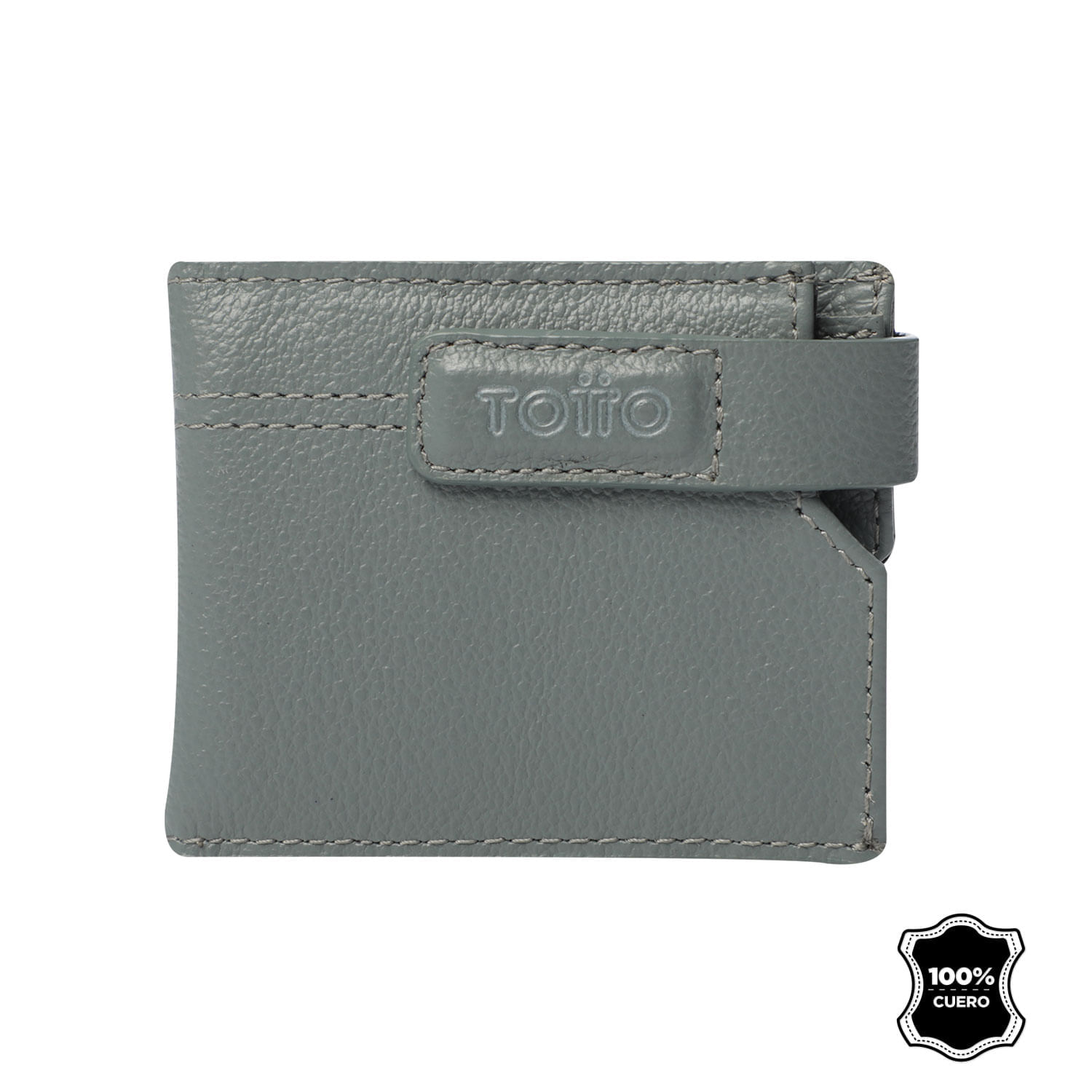 Portadocumentos De Cuero Mar con RFID Blocker Gris