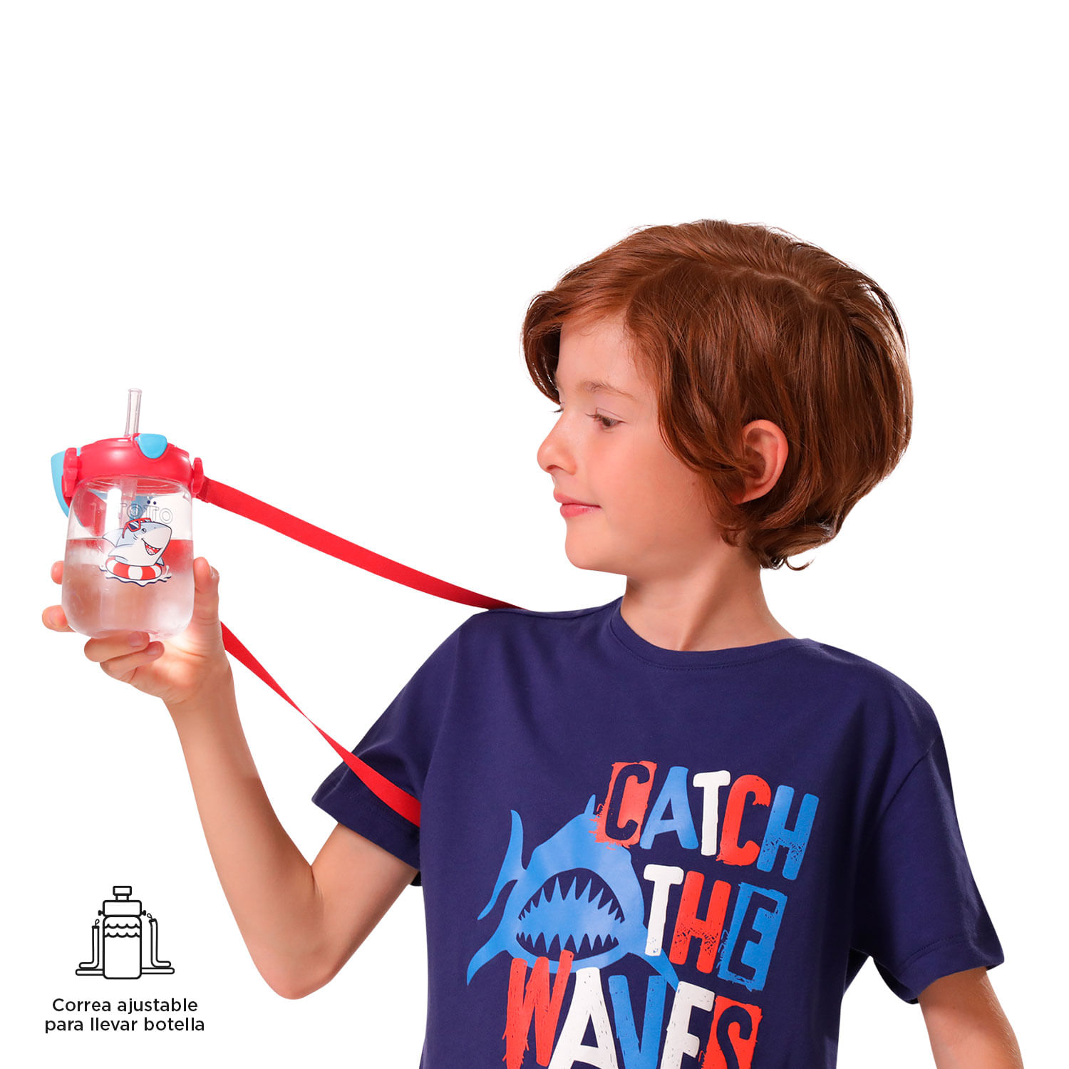 Botilito Plástico Little Surfer 350 ML Gris