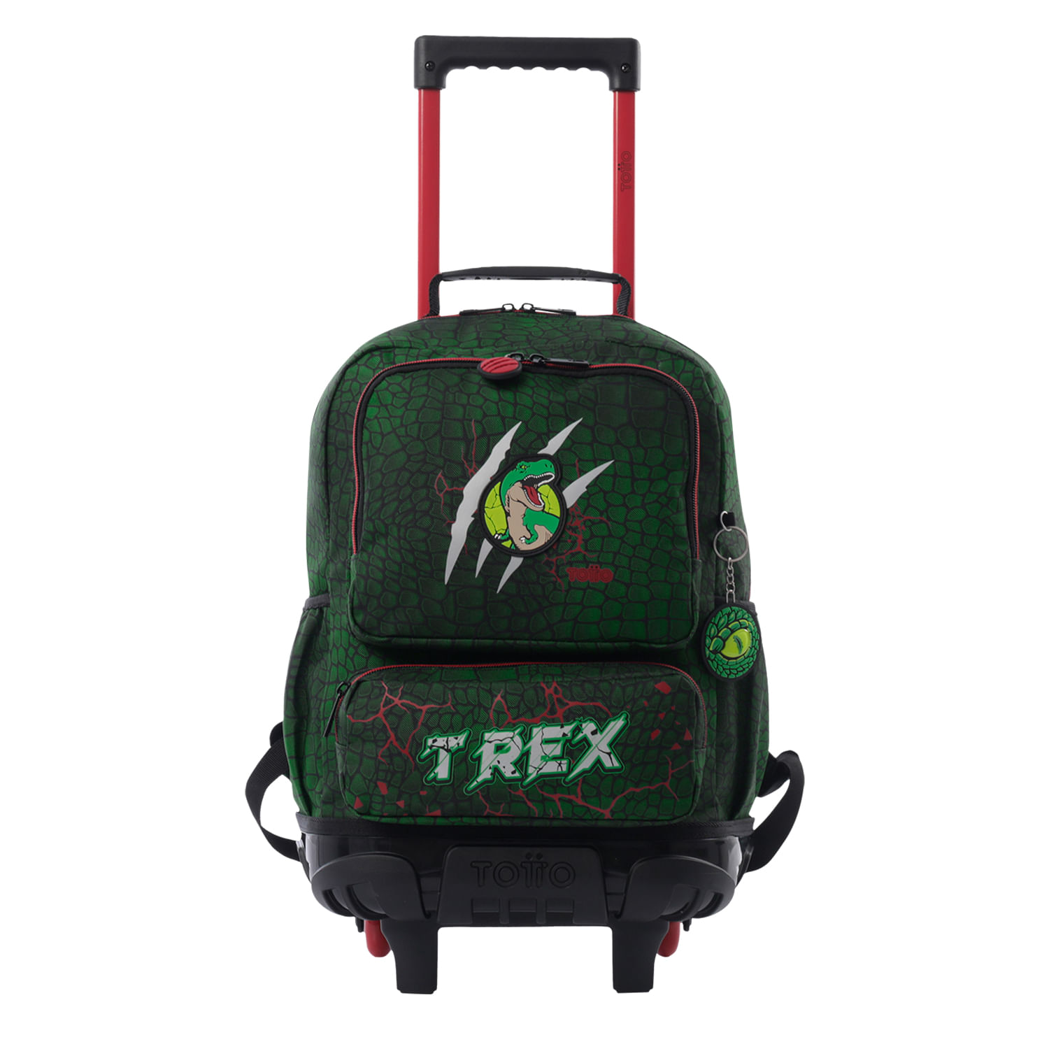 Morral ruedas Niño Rex Dino Mediano Verde