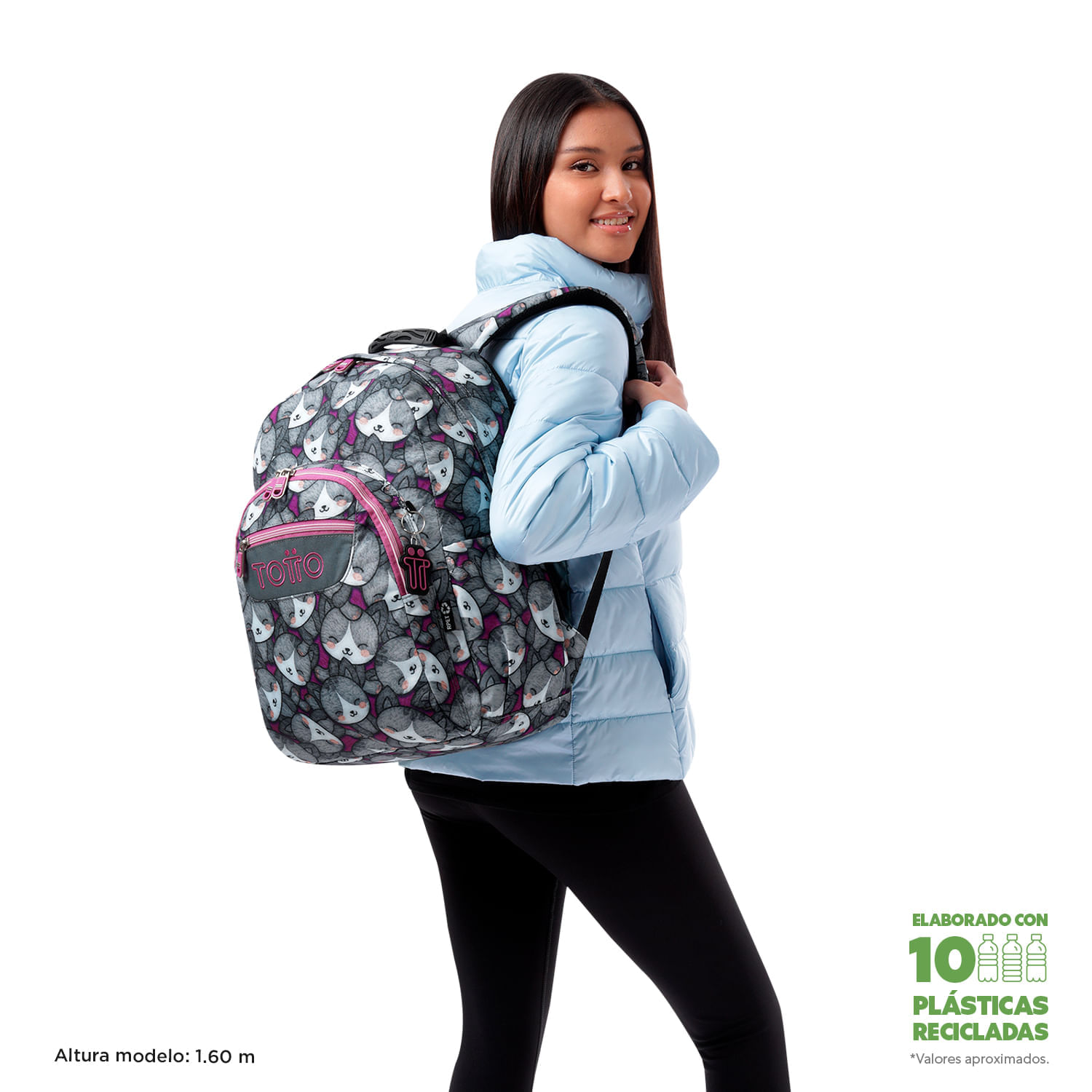 Maleta para colegio Acuarela Gris