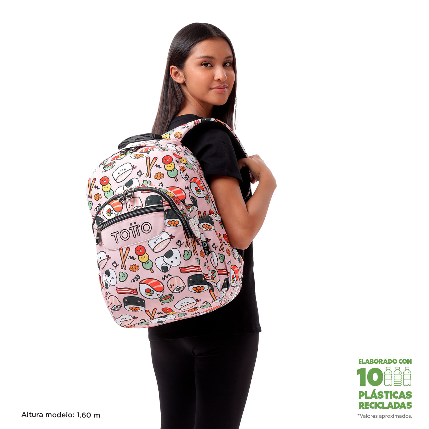 Maleta para colegio Acuarela Rosado
