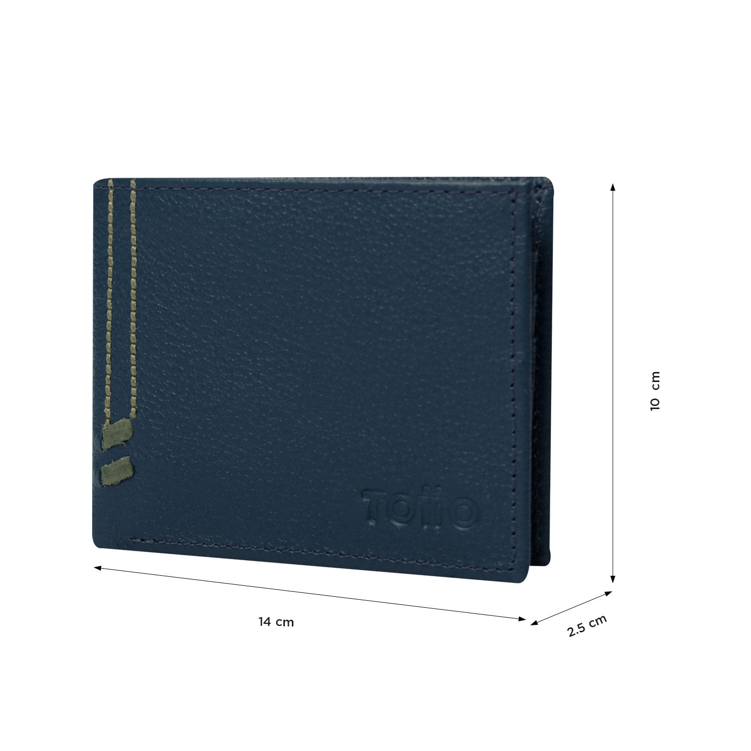 Billetera De Cuero Maxi Azul Mediana Hombre