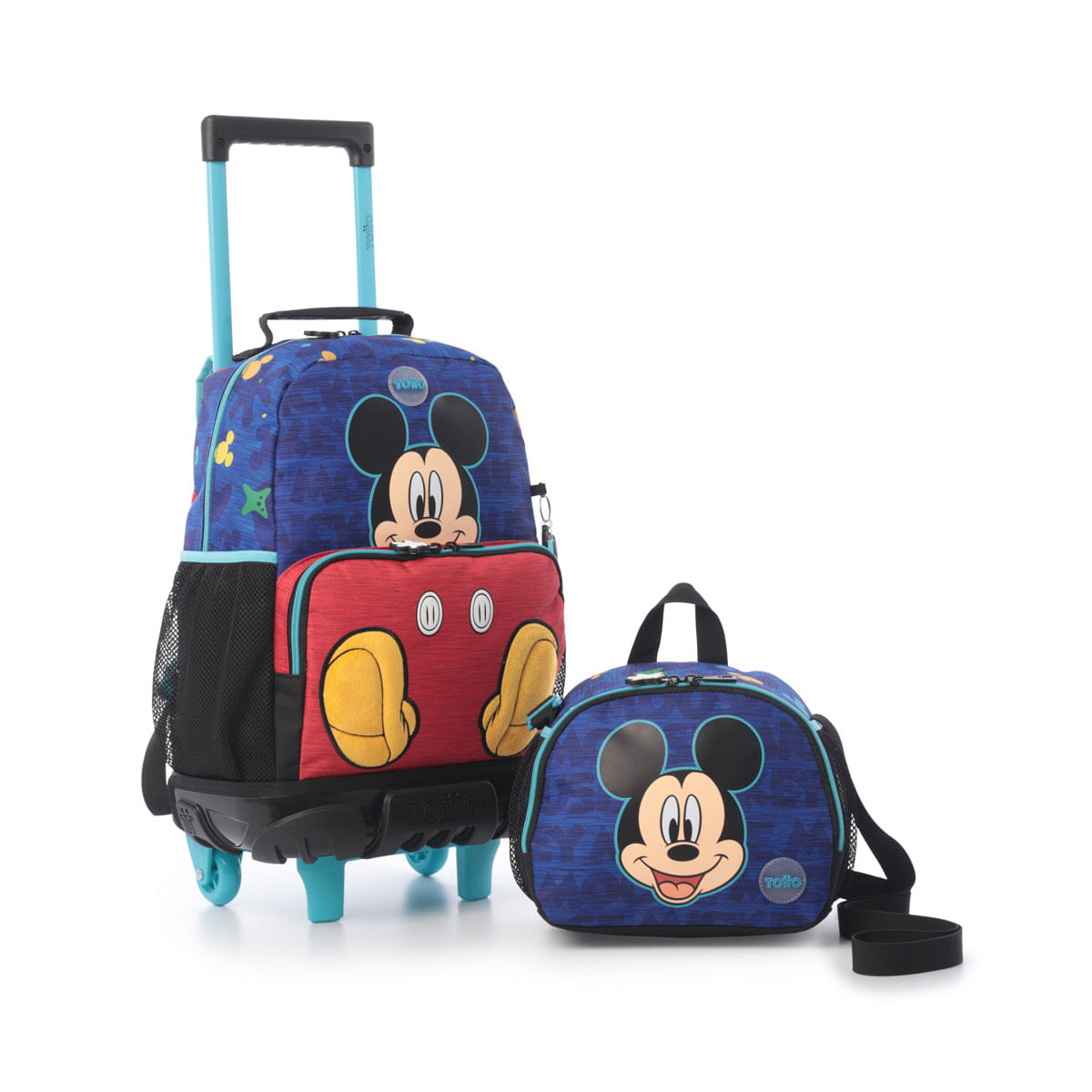 Kit Escolar Mickey Morral con ruedas y Lonchera Aesthetic