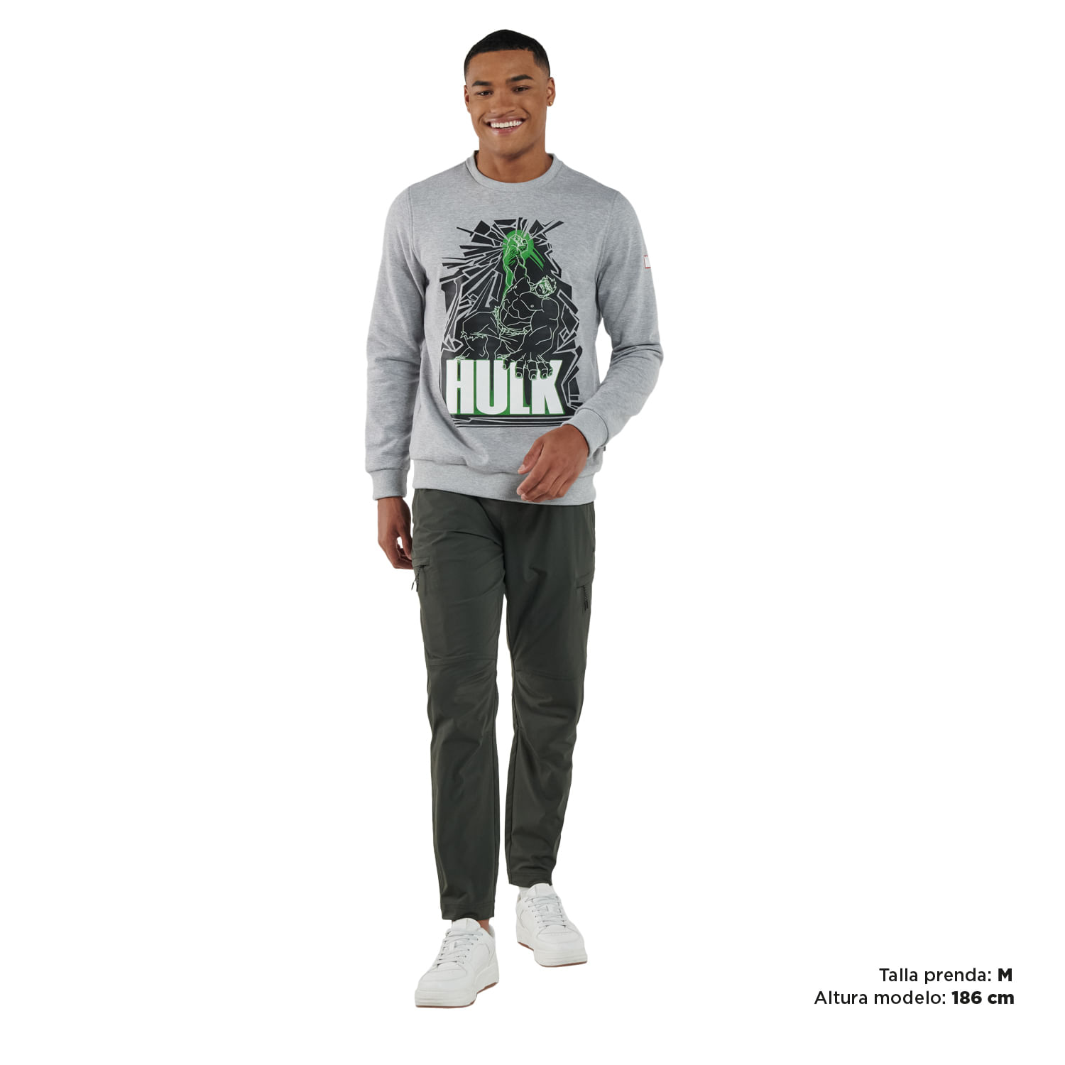 Buzo para Hombre Hulk Adulto Gris