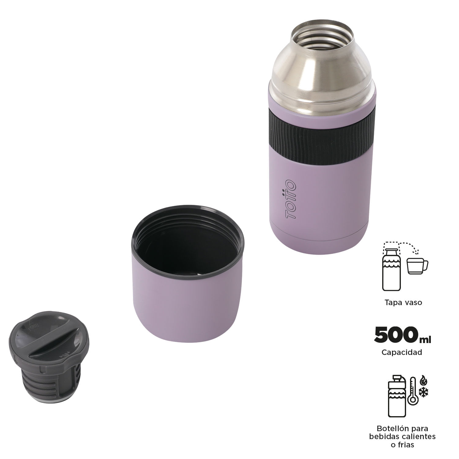 Botilito Térmico Mug 500 ml Rosado