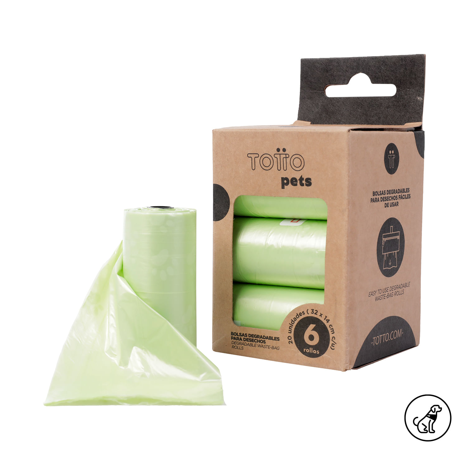Bolsa para mascota Poopbag Lampy Verde