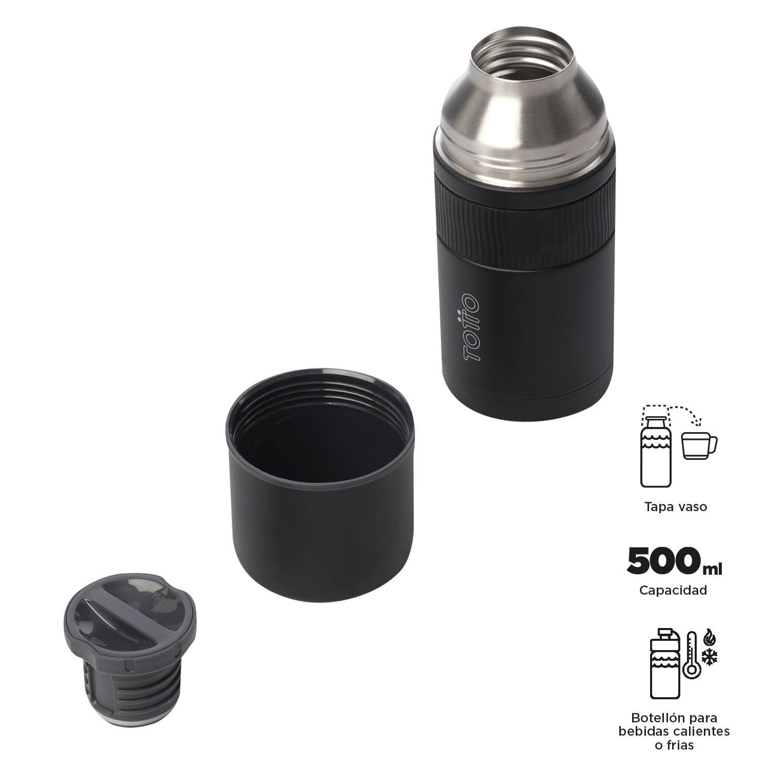 Botilito Térmico Mug 500 ml Negro
