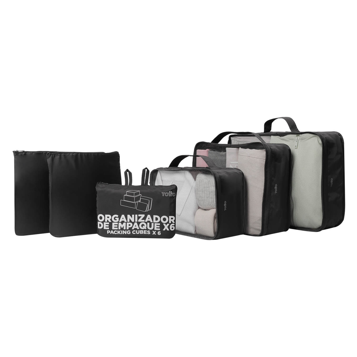 Bolsas para Viaje Packing Cube X 6 Negro