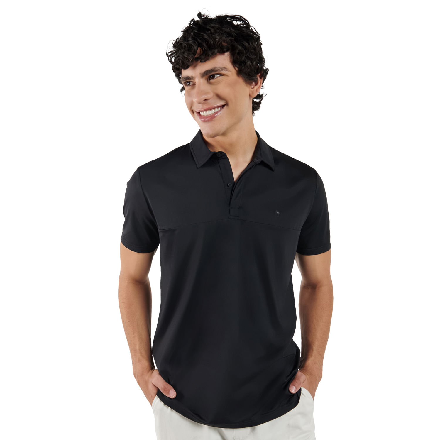 Camiseta Polo Negra Hombre Diha