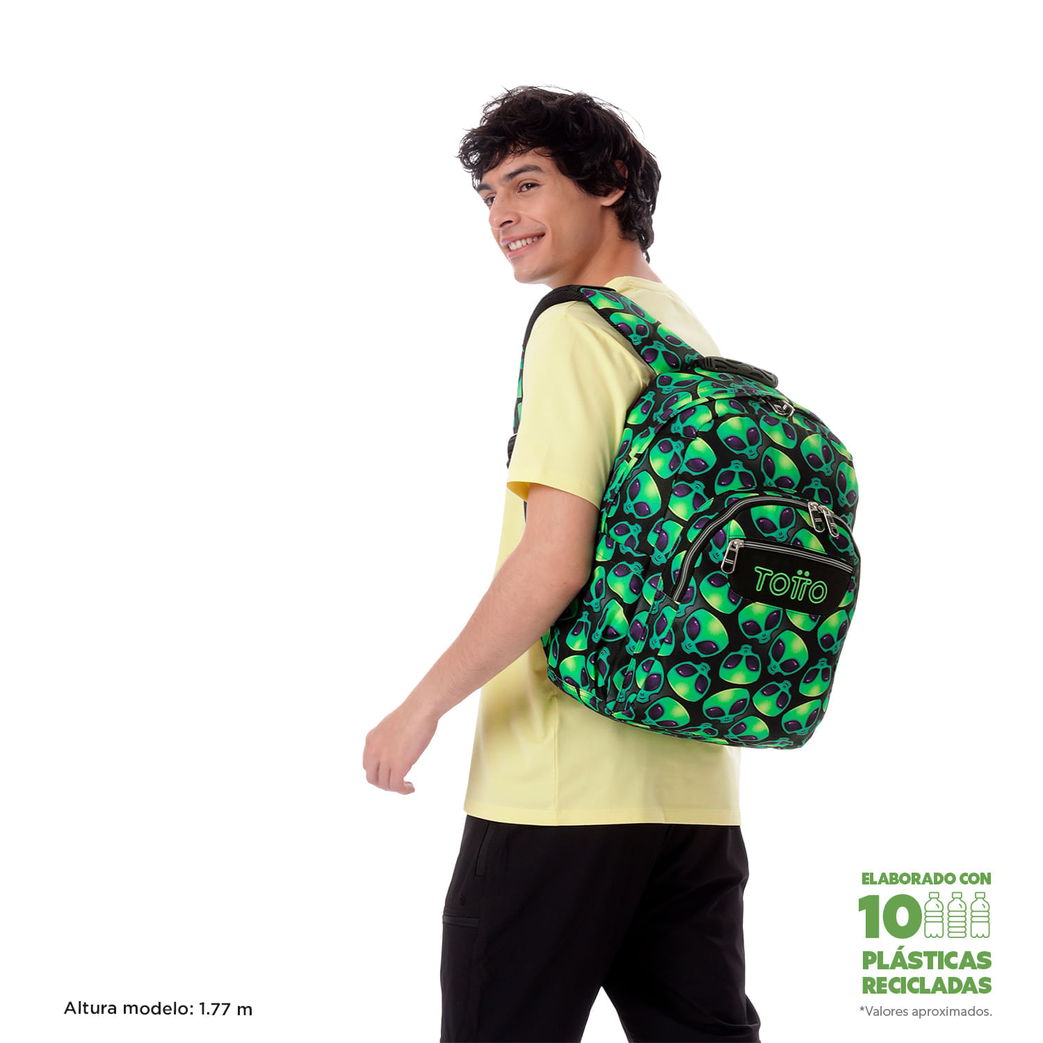 Maleta para colegio Acuareles Verde