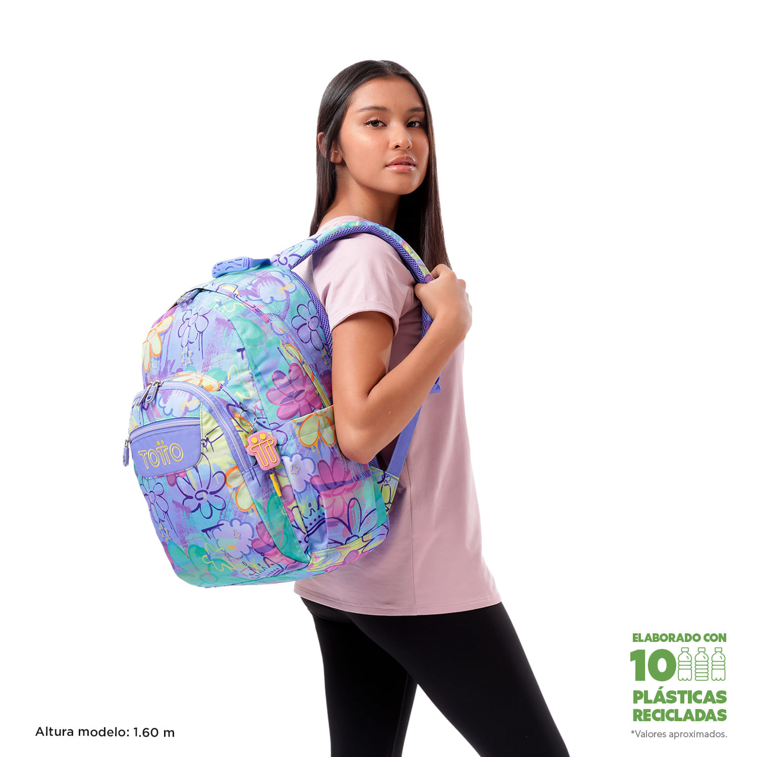 Maleta para colegio Acuarela Morado