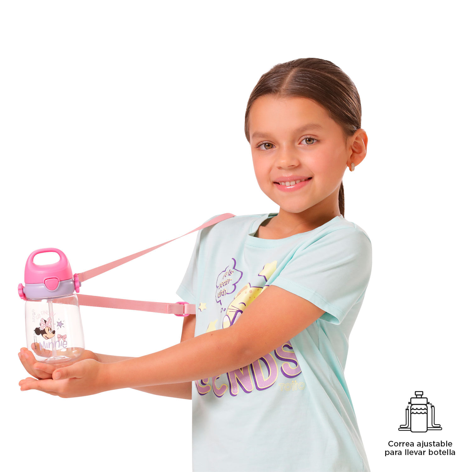 Botilito Plástico Minnie 350 ML Gris