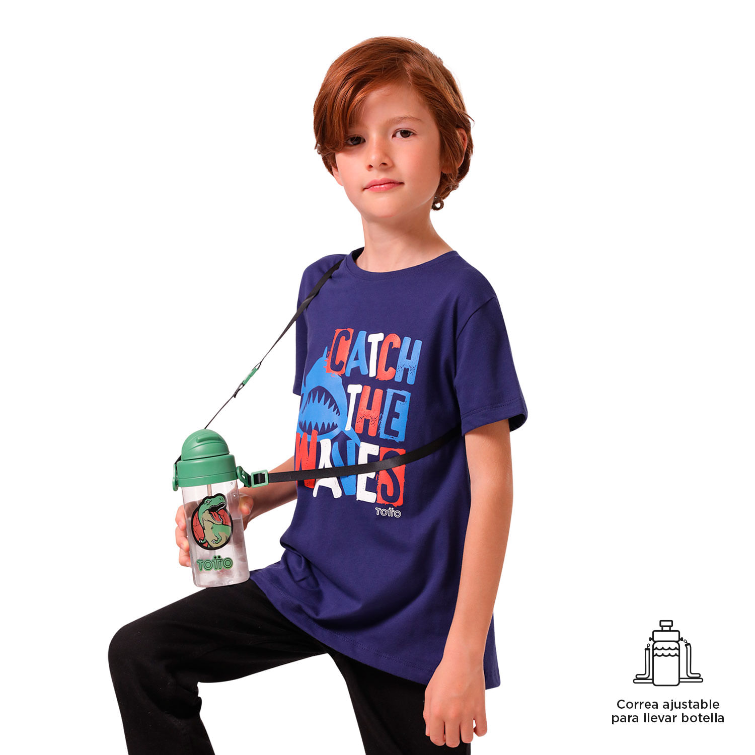 Botilito Plástico Rex Dino 400 ML Verde