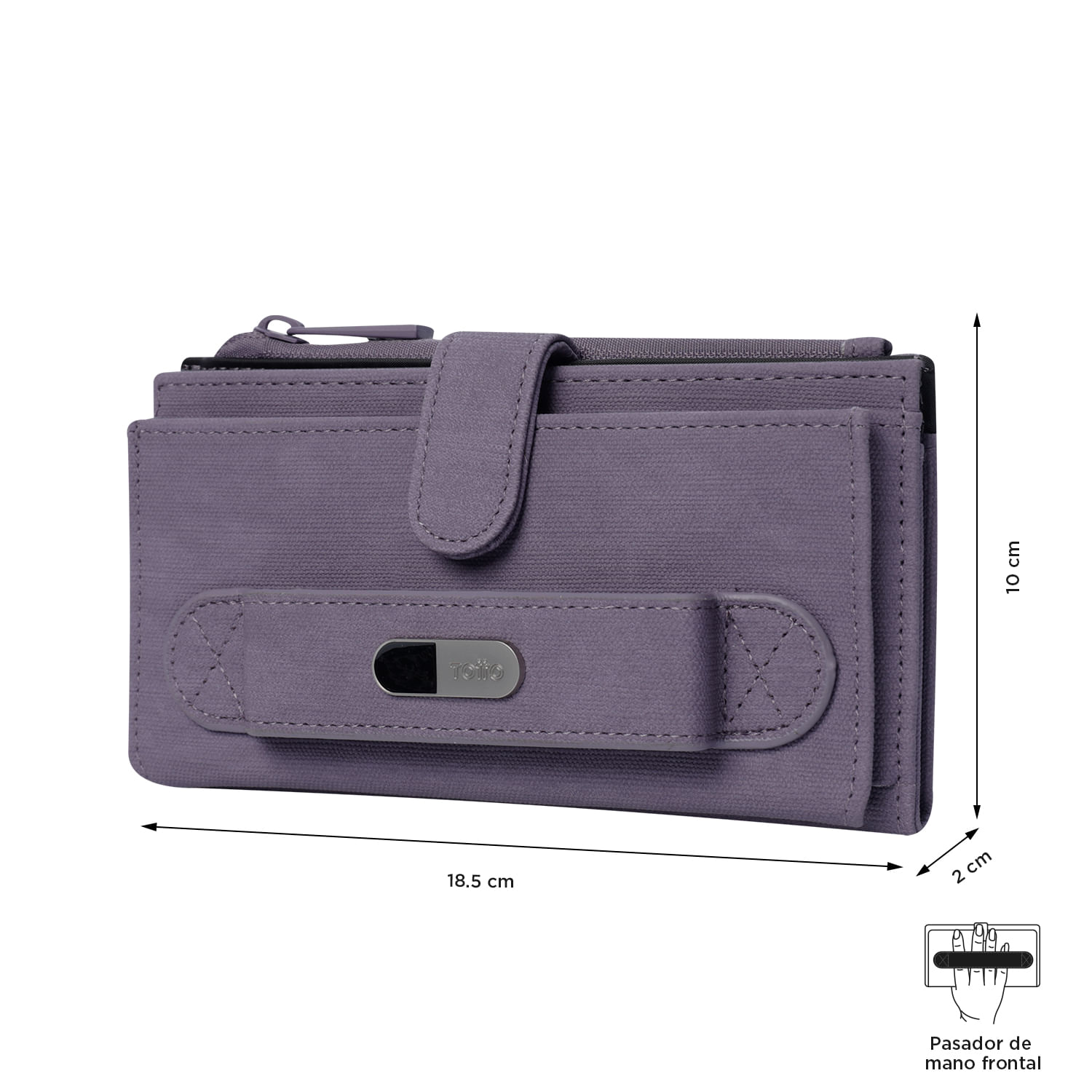 Billetera Dull L Con RFID Blocker Morada Mujer