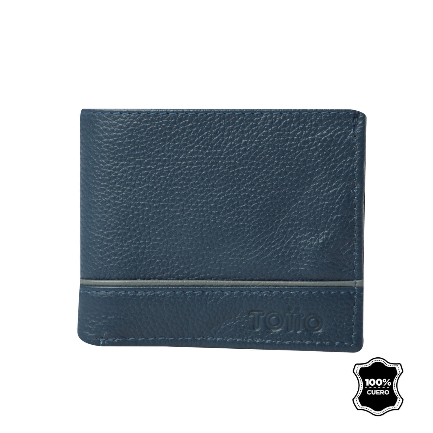 Billetera De Cuero Leder con RFID Blocker Azul Hombre