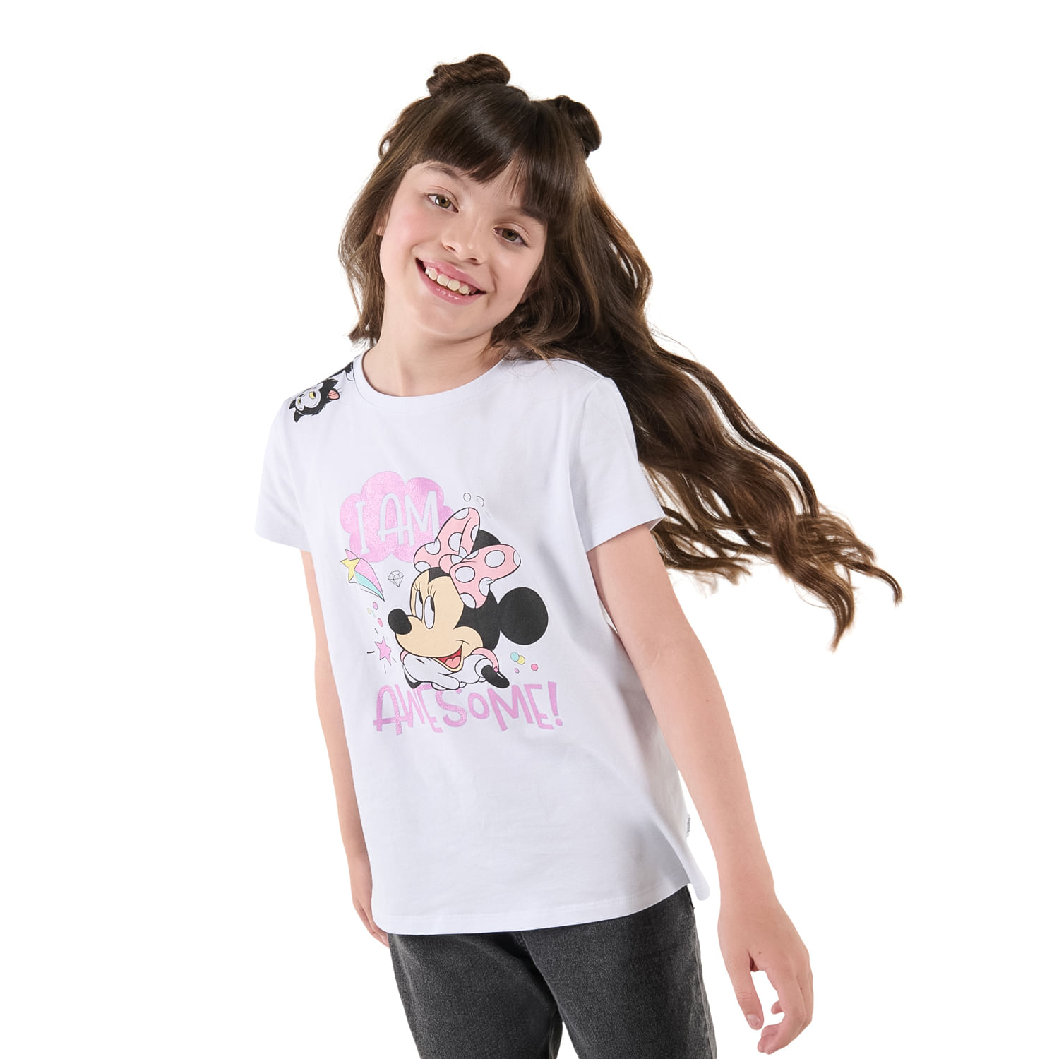 Camiseta para Niña Minnie Gris
