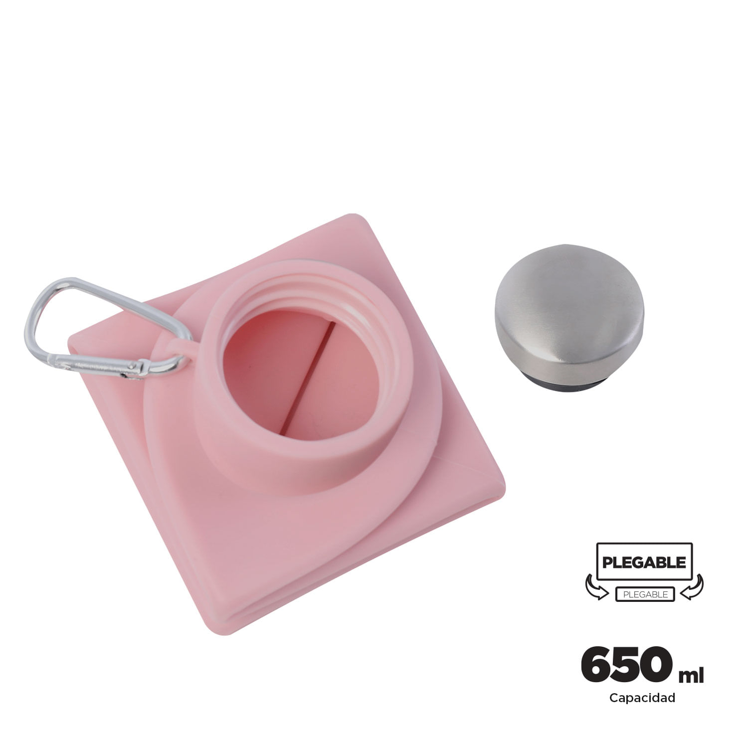 Botilito Plegable Origami 650 ml Rosado