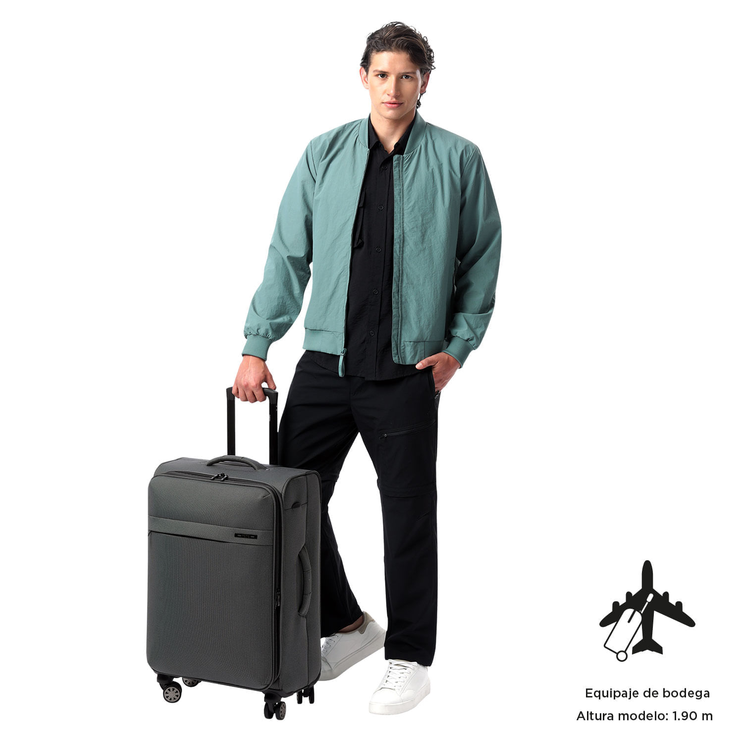 Maleta de Viaje Mediana 360 Canvas 23 kilos Gris