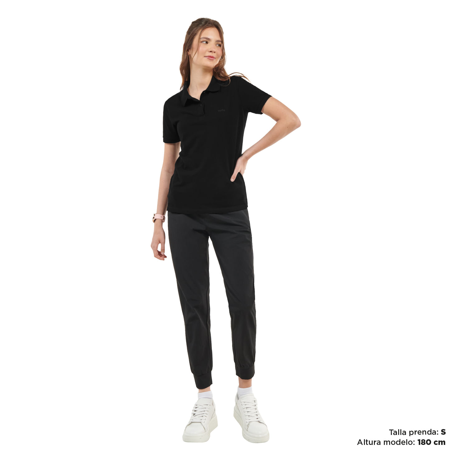 Camiseta tipo Polo mujer Magy negra XL