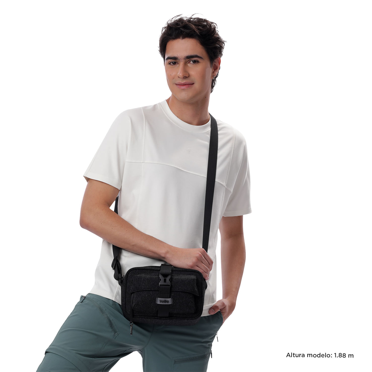 Bolso Crossbody Hombre Knit Negro