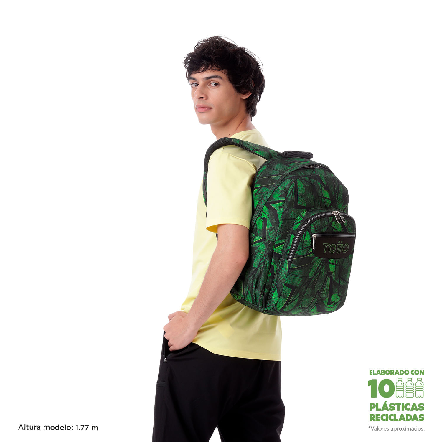 Maleta para colegio Acuarela Verde